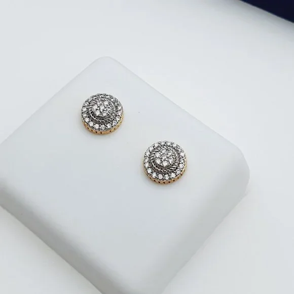 14K Gold Plated Cubic Zircon Earrings, INUS1BR143 - Picture 7 of 9